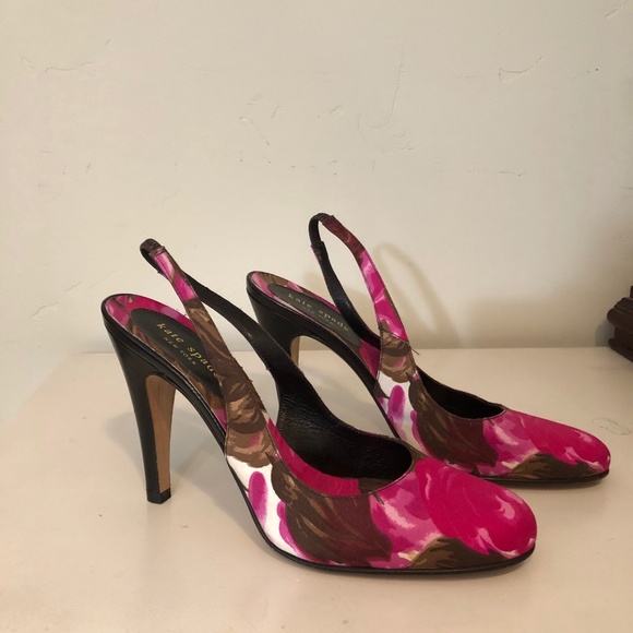 Kate Spade Rose Patterned Sling Backs - Picture 4 of 6